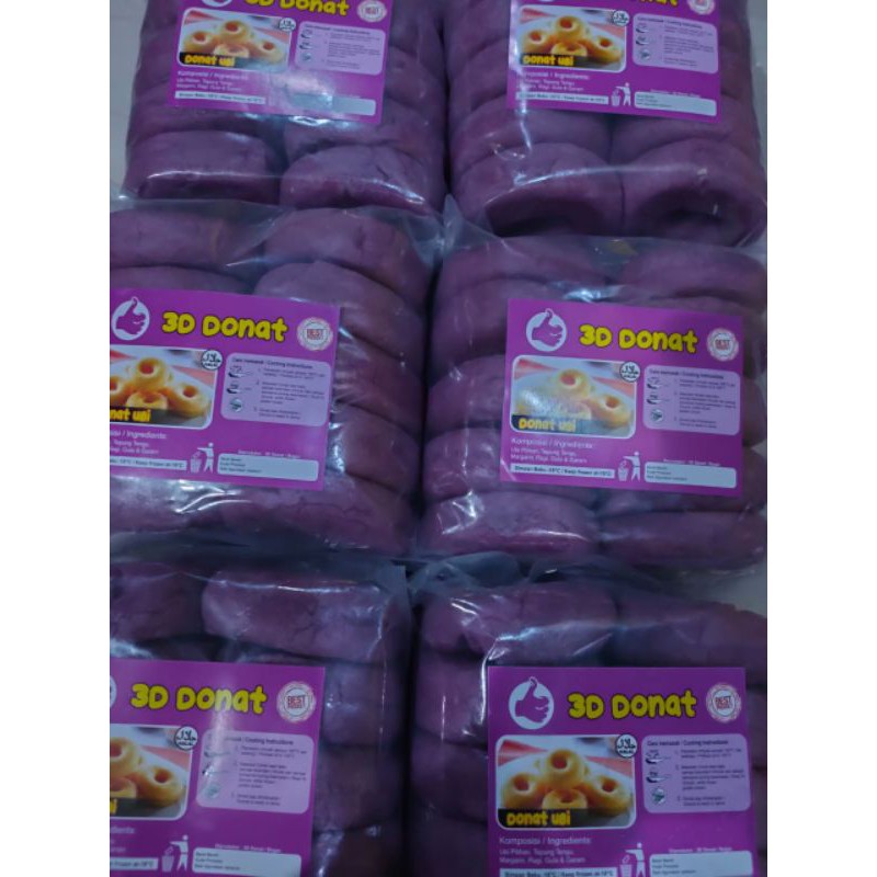 donat 3D , ubi ungu, donat ubi kayu, donat 3d