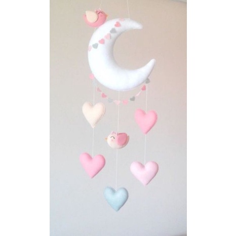 Hiasan Dinding Bulan Bintang /Hiasan dinding Bulan Love/Gantungan dinding /Kain flanel/Karakter
