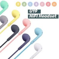 HEADSET EARPHONE STEREO U19 MACARON HANDSFREE EXTRA BASS EARPHONE U19