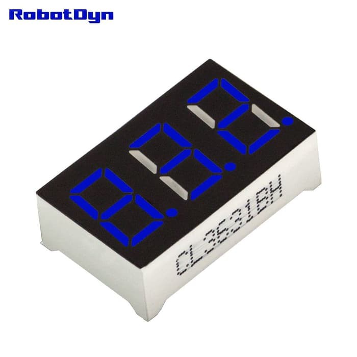 BLUE 3-Digit Seven Segment 0.36" Common Anode LED 7 Segmen Biru