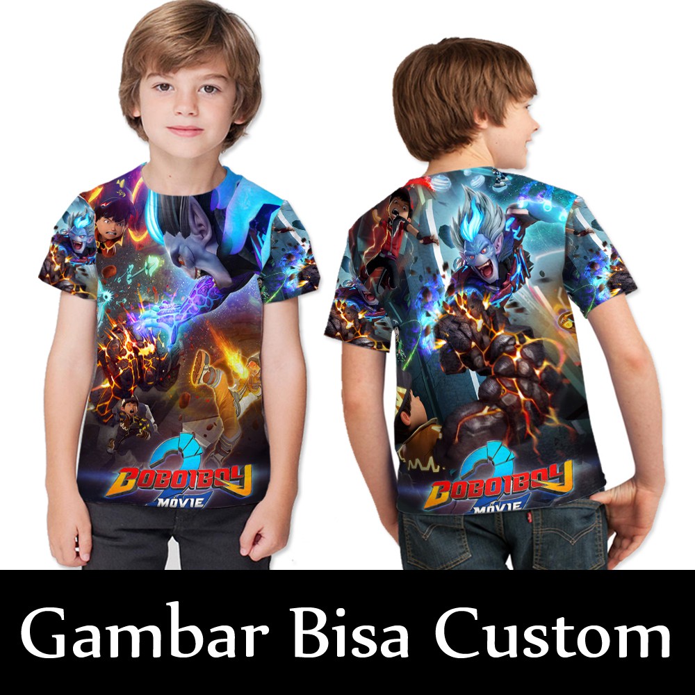 Kaos Baju anak BoBoiBoy Fullprint | Kaos Boboiboy Galaxy the movie 2 Baju Anak Murah Tokoh Kartun TV