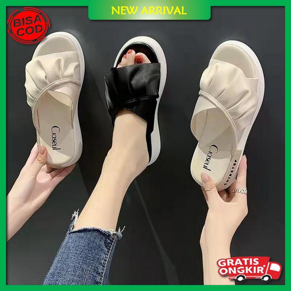 Sendal Wedges Wanita  Mr 120 Weges Kokop Sandal Widges Wejes Perempuan Pesta Kondangan Murah R4 Toko