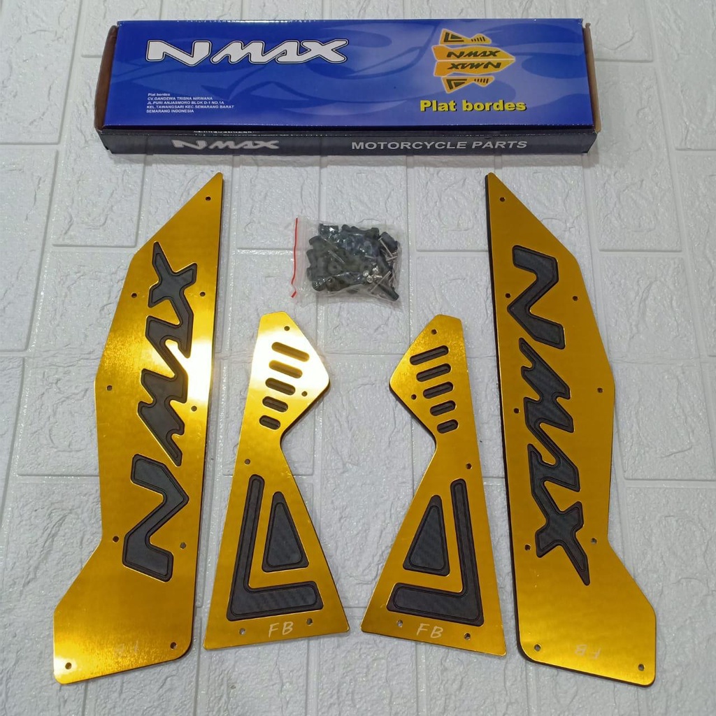 BORDES NMAX LAMA / PIJAKAN NMAX / ALAS KAKI NMAX / AKAI RACING WARNA GOLD