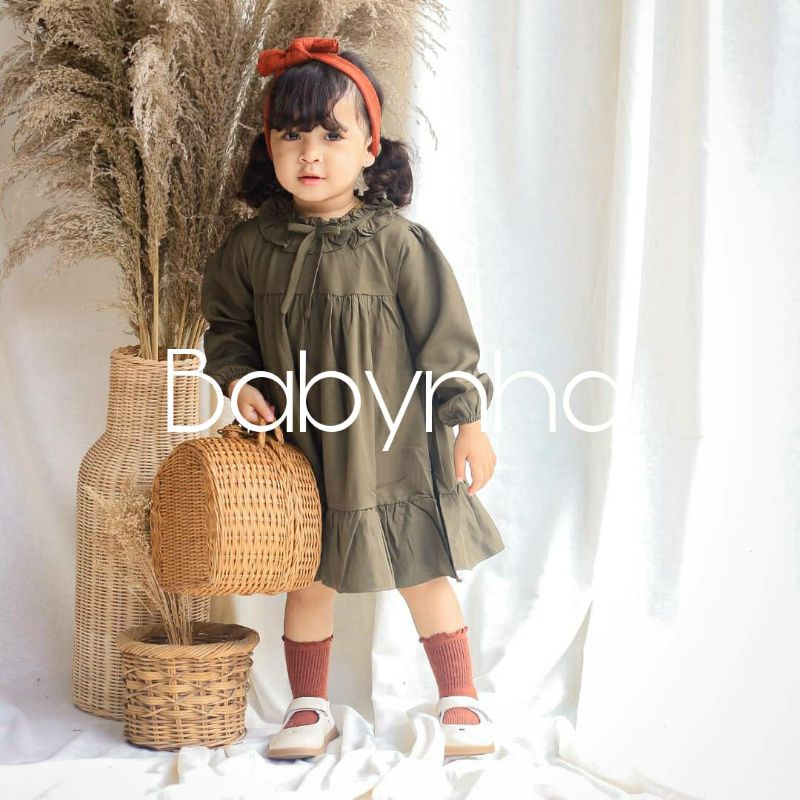 BABYNHA Dress Baju Anak Perempuan Tangan Panjang Usia 1-5 Tahun/Rumi Dress