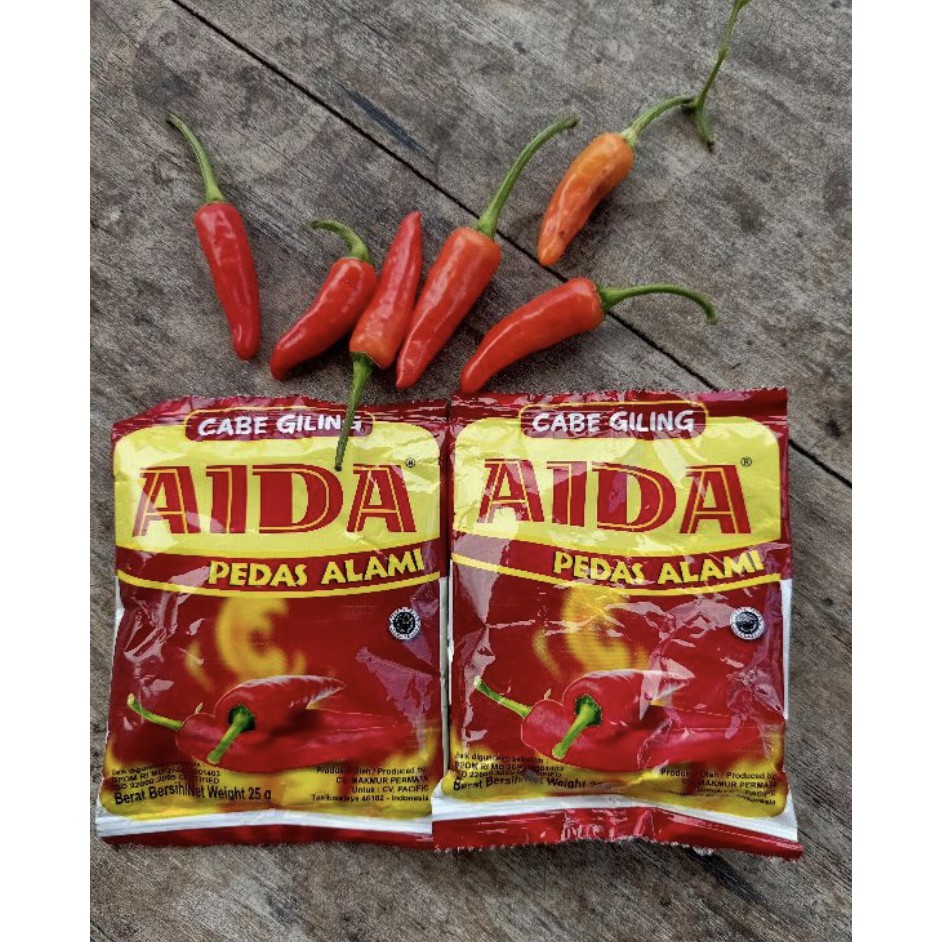 

BUBUK CABE GILING / BUBUK PEDAS / BUBUK CABE AIDA 25 GR PEDAS ALAMI