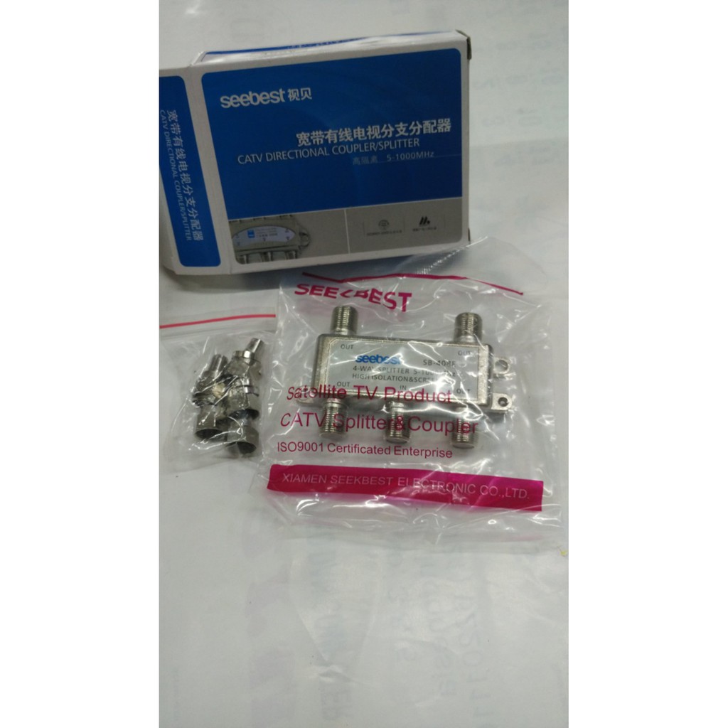 splitter TV antena UHF 4 Way seebest  F conector