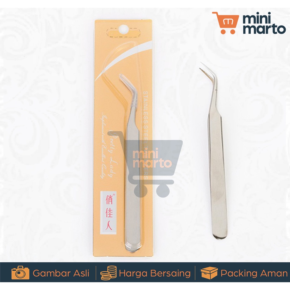 Navina Tweezer Super Pinset Lurus Pinset Navina Bengkok Pinset Eyelash - Minimarto