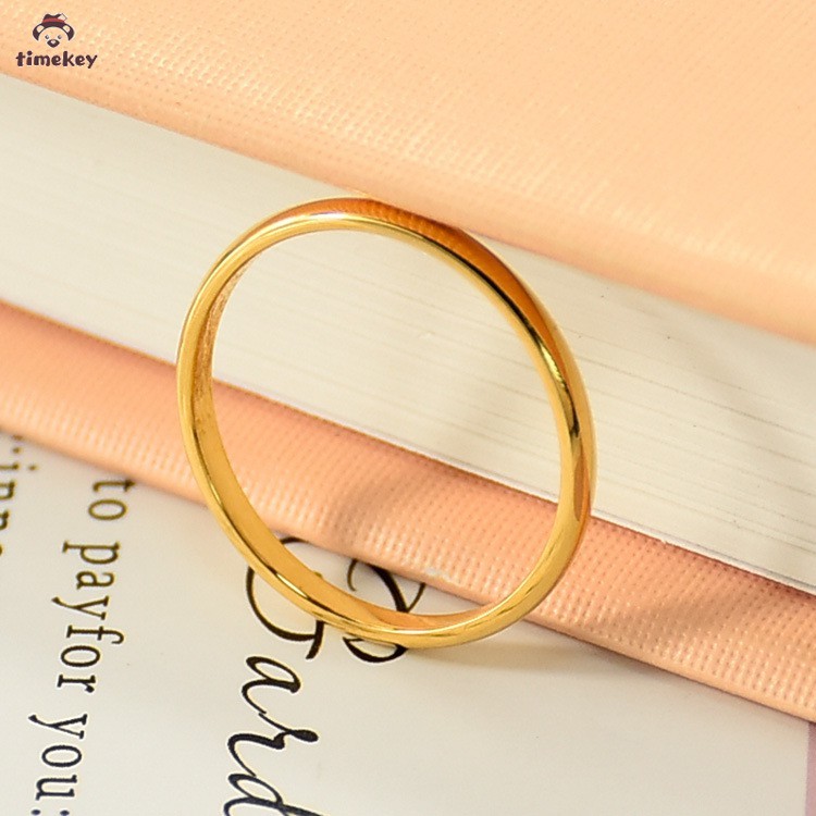 【READY】Cincin Pertunangan / Pernikahan Bahan Titanium Steel Lapis Silver Rose Gold