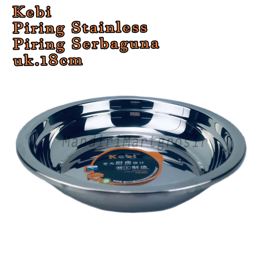 Piring Stainless *Kebi * Piring Serbaguna * uk.18cm