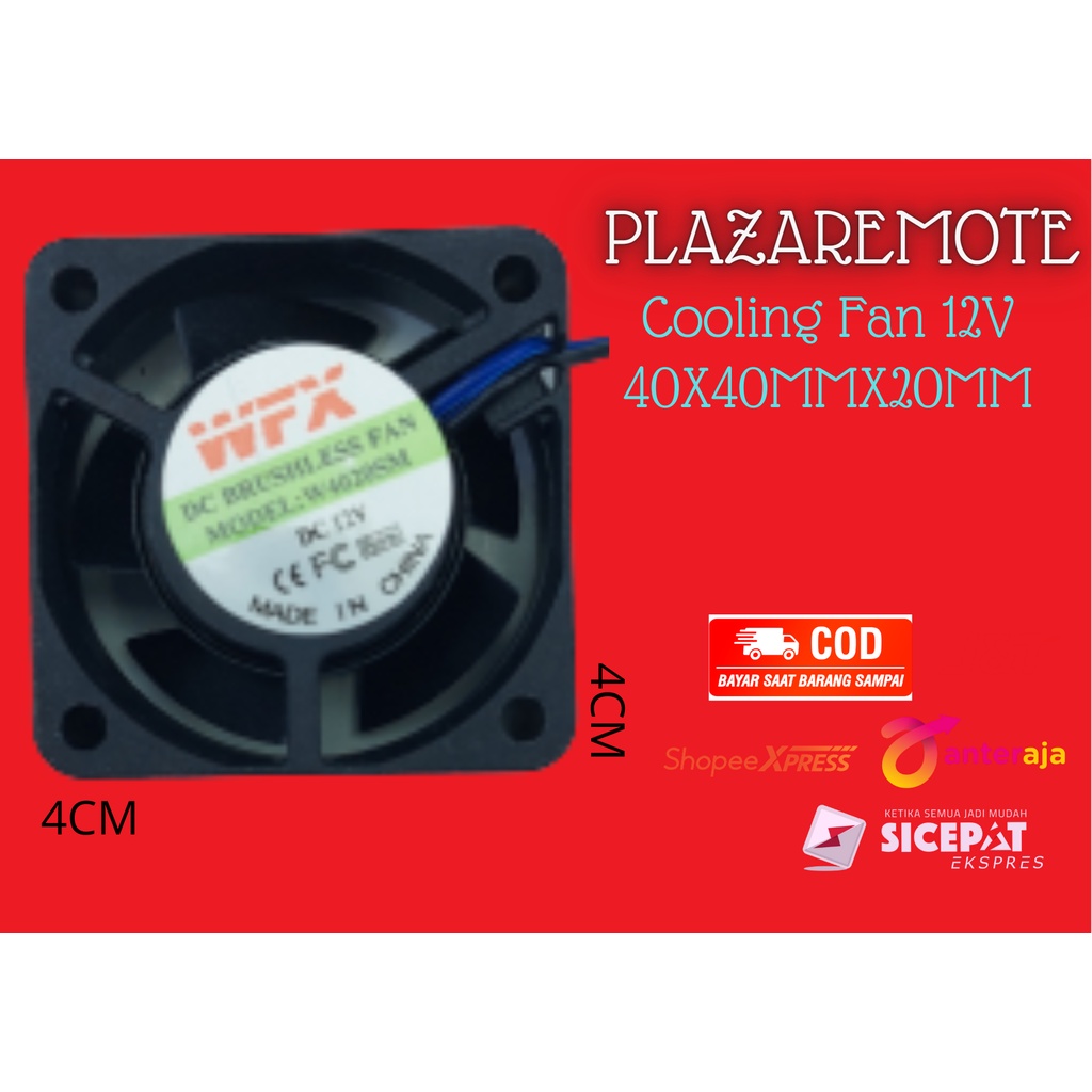 MINI COOLING FAN DC 4020 40MM 4CM 12V CPU include connector 2 PIN