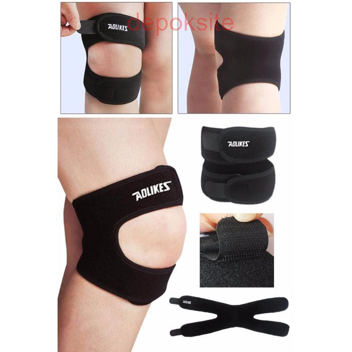 2 Pcs Aolikes 7929 Pelindung Lutut Knee Pad Patella Nyeri Lutut Bracer - Dua Buah- All Size