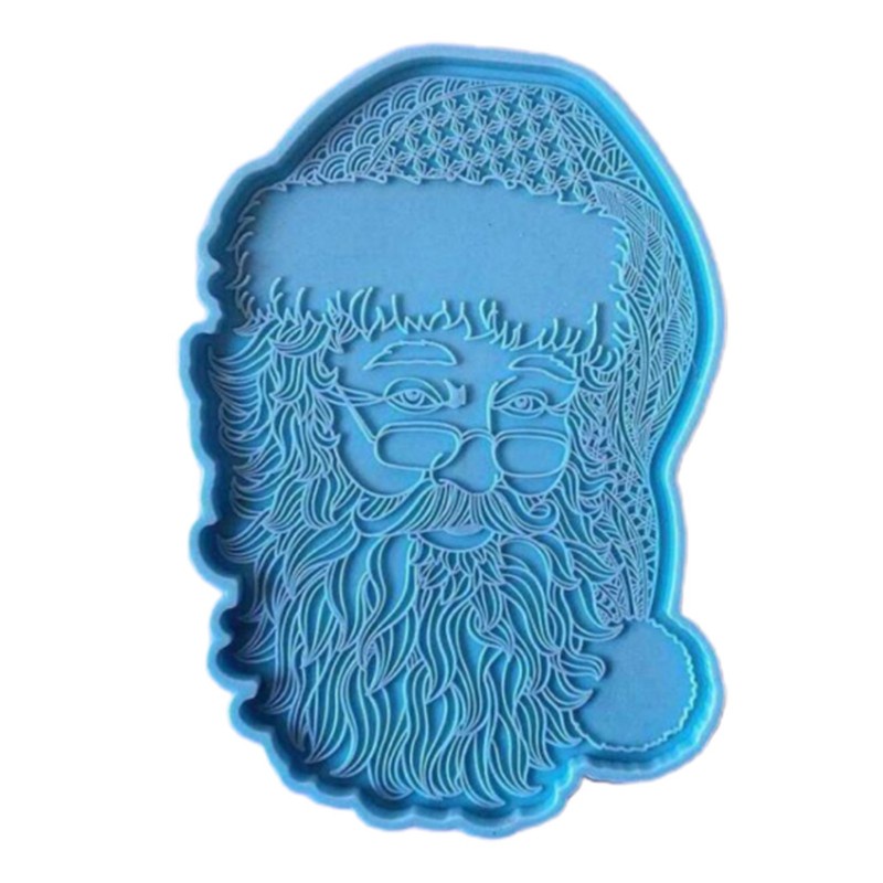 Glitter Santa Claus Tray Epoxy Resin Mold Coaster Jewelry Storage Holder Silicone Mould DIY Crafts Serving Plate Home Decorations Casting Tools