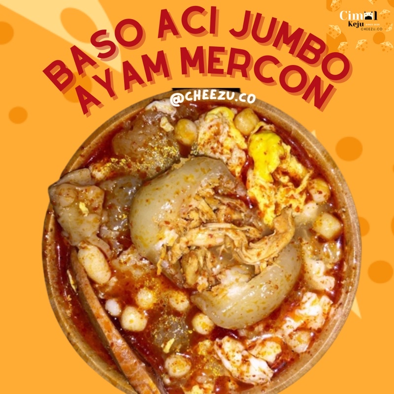 

BASO ACI JUMBO AYAM MERCON FULL ISIAN AYAM PEDAS KUAH LEKOH KEMASAN VAKUM