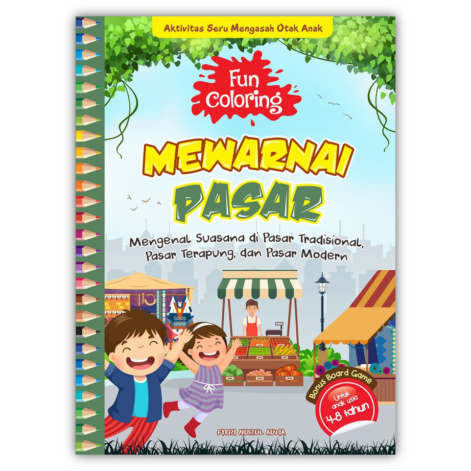 Buku Mewarnai Pemandangan Hewan Benda Sekitar Dinosaurus