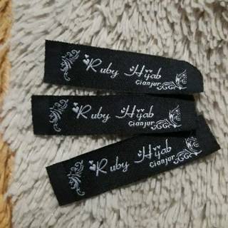  Label  Baju  Label  Hijab Bordir  Woven Damask Custom Murah 