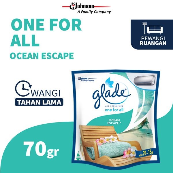 GLADE One For All Pengharum Ruangan Ocean Escape 70+15gr