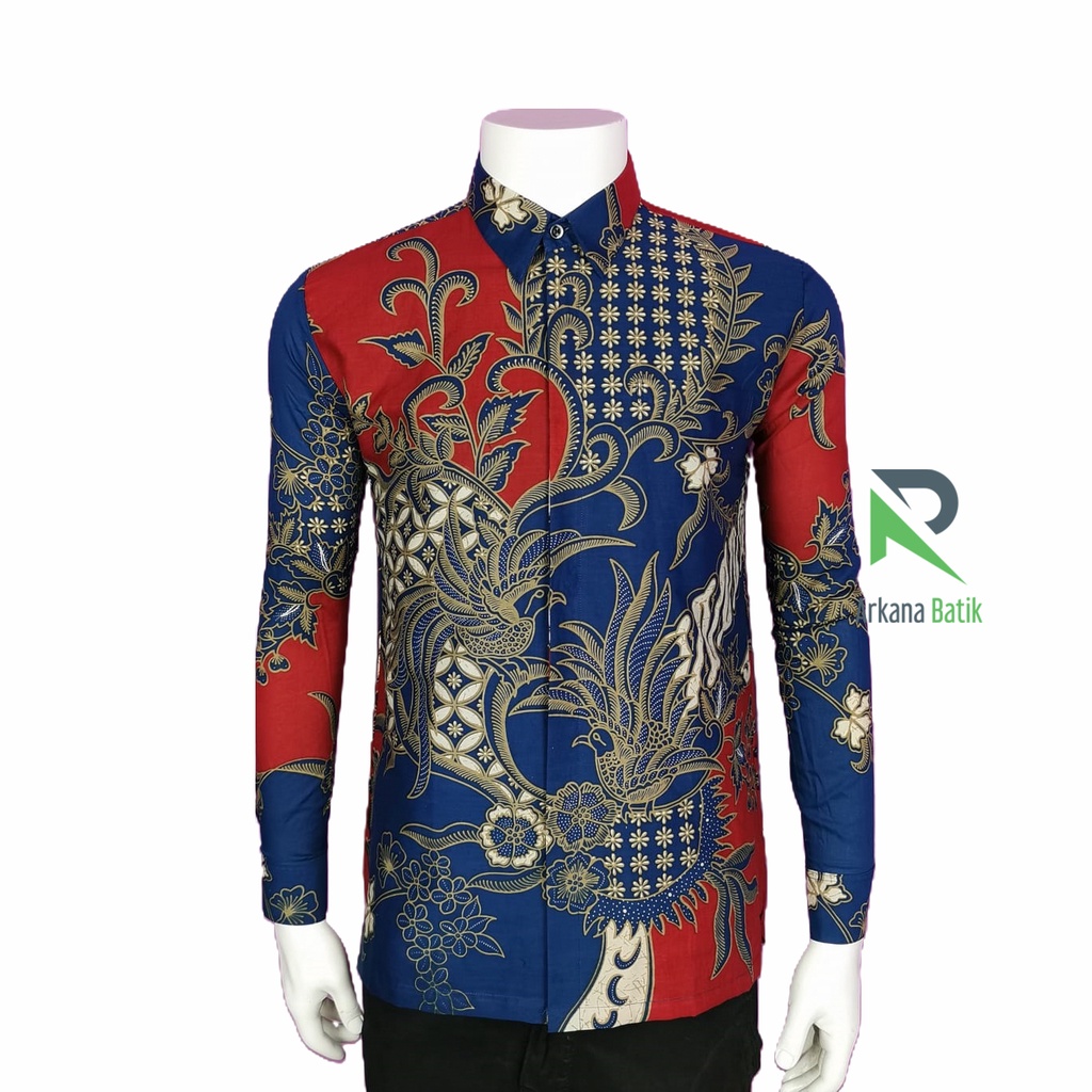 (Variasi Warna) BATIK SLIMFIT Arkana Exclusive Kemeja Baju Pria Lengan Panjang Motif Elegan Furing