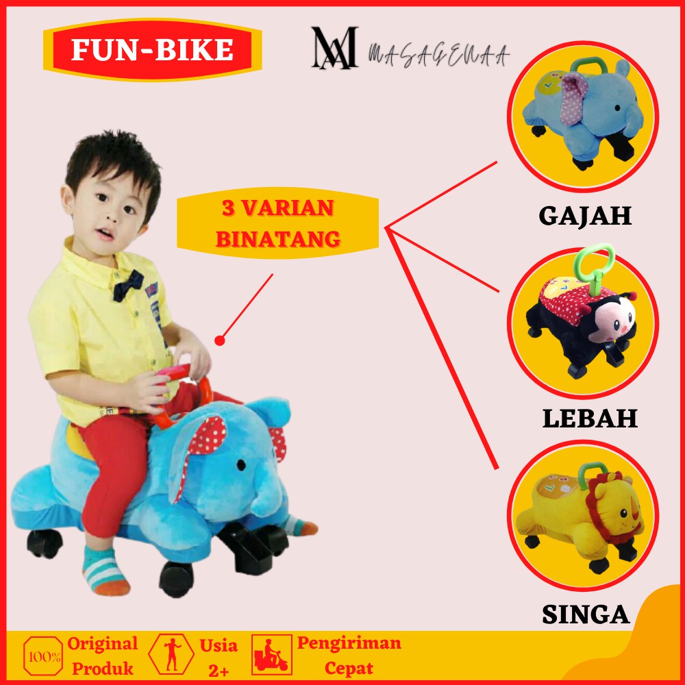 SEPEDA FUN BIKE FUNBIKE CAROUSEL MAINAN EDUKASI HEWAN TUNGGANG/SKUTER SCOOTER ANAK BALITA RODA EMPAT