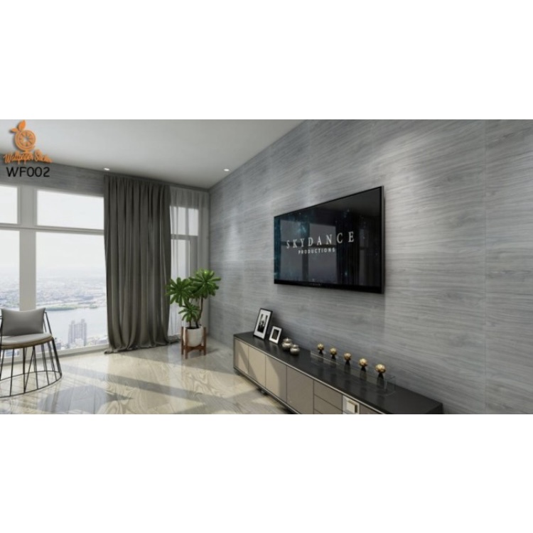 Wallpaper Dinding 3D | Wallpaper Foam | Wallfoam Motif Kayu Abu-abu