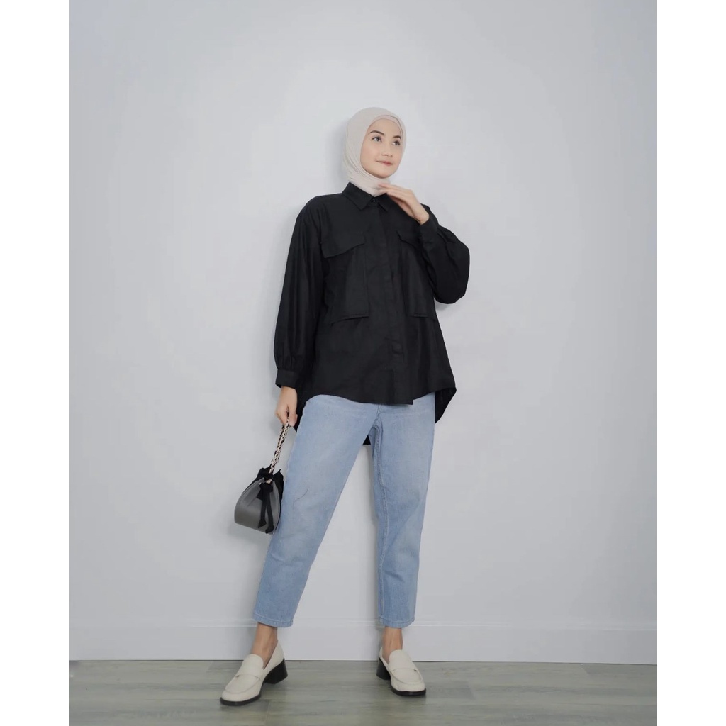 IL - PITA TOP / KEMEJA ATASAN PUTRI BLOUSE / BAJU WANITA KANCING KERAH BUSUI FRIENDLY