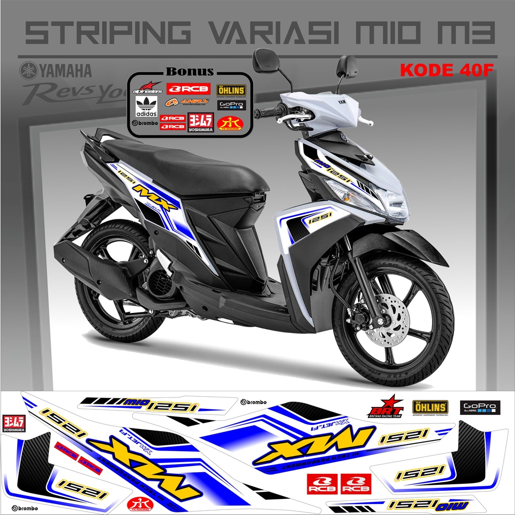 Striping Mio M3 Stiker Mio M3 Variasi Kode 40