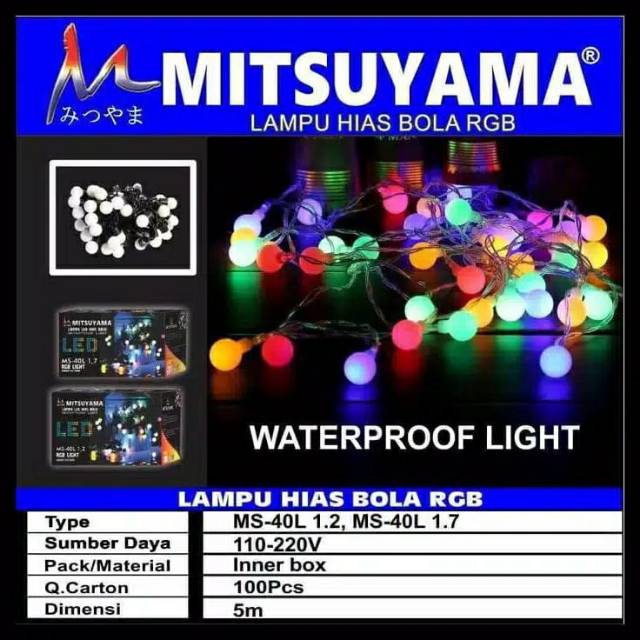 Lampu Hias RGB Model Bola  MS-40L 1,2 MITSUYAMA