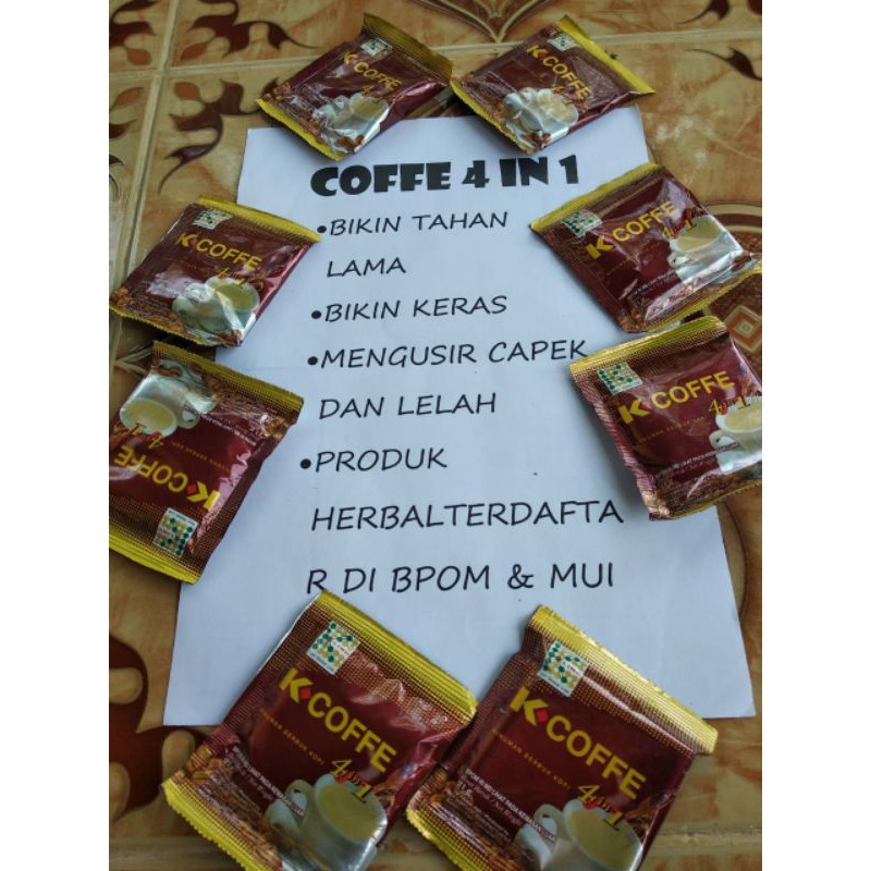 

koffee 4 in 1 per sachett