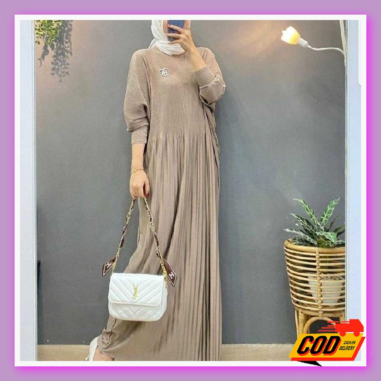 Baju Gamis Kaftan Bordir Luna Wanita Muslimah Dewasa Pesta Kondangan Lebaran Mewah Elegan Modern Mur
