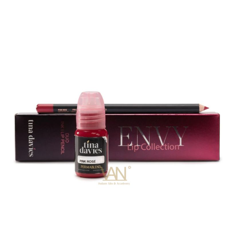 Tinta Permablend X Tina Davies Lip Duo - Pink Rose Original Made in USA 15ml