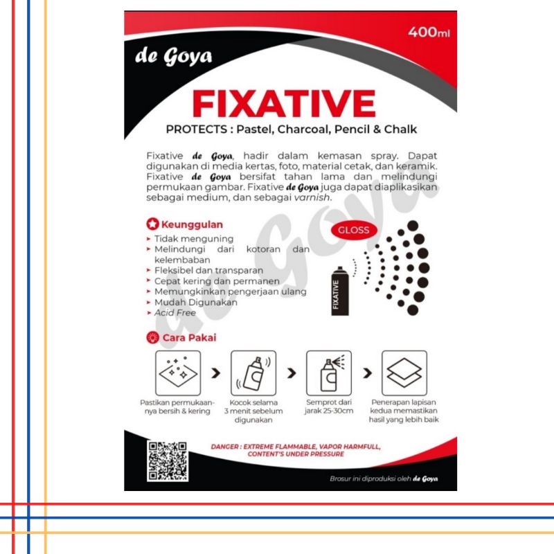 Fixative De Goya Workable Sketsa Spray Gloss 400ml varnish/ Pelindung Sketsa / varnish sketsa