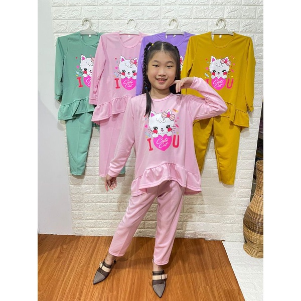 Baju stelan anak Baju muslim anak Baju tidur anak Dress anak perempuan 7-13tahun