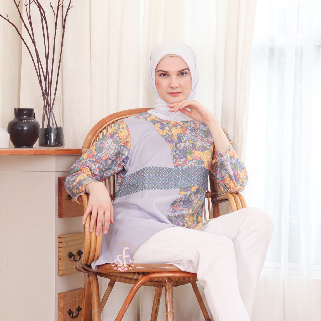 BAJU BATIK WANITA MODERN MONALISA GENES M,L,XL asli PEKALONGAN