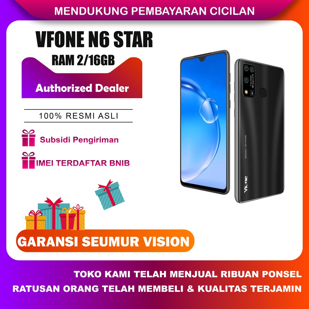 HP VFONE N6 STAR RAM 2/16GB GARANSI RESMI TERMURAH