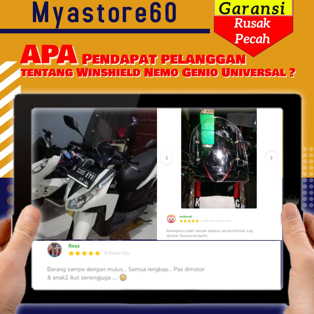 Visor Winshield Winsil Nemo Genio Universal Semua Motor Visor Aksesoris Variasi Sparepart Motor