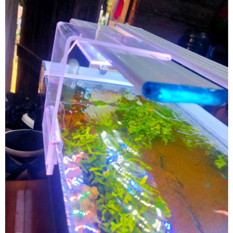 CUSTOM Kaki Akrilik Dudukan Lampu Aquarium Satu Sisi