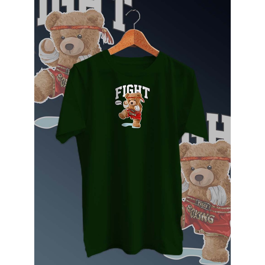 BAJU KAOS DISTRO BEAR FIGHT KAOS DISTRO PRIA KEKINIAN /KAOS PRIA/KAOS DISTRO/KAOS MURAH PRIA/UNISEX/COTTON COMBED 30s