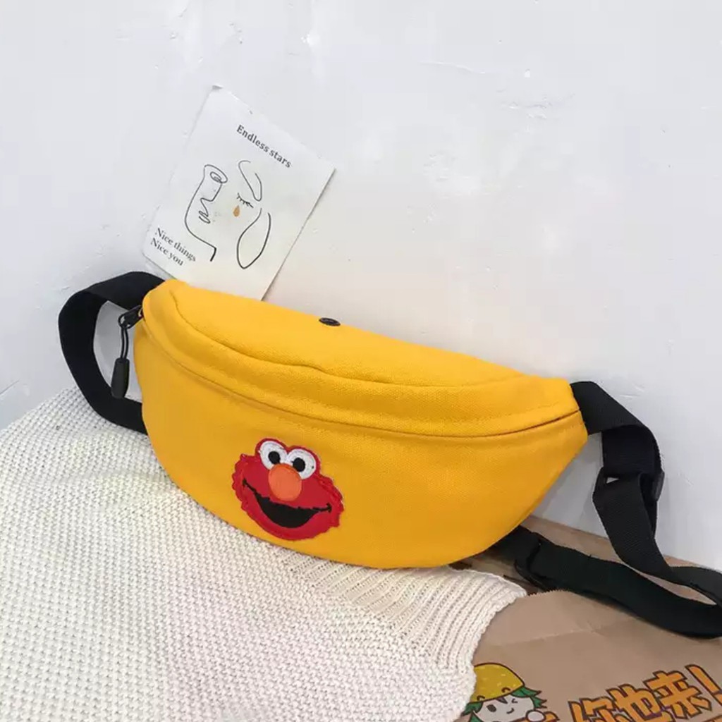 Should Bag - Tas Waistbag Wanita &amp; Pria Terbaru 2021 Kekenian Motif Carakter Fashion Cartoon Elmo Korean Style Murah