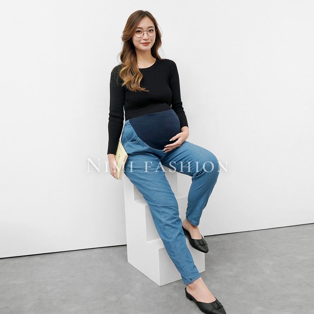 NIMI - Mommy Celana Hamil Jeans Wash Jumbo Bawahan Bumil Denim kekinian