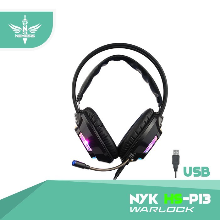 NYK HS-P13 Warlock Nemesis RGB USB 7.1 50mm Surround Gaming Headset LED