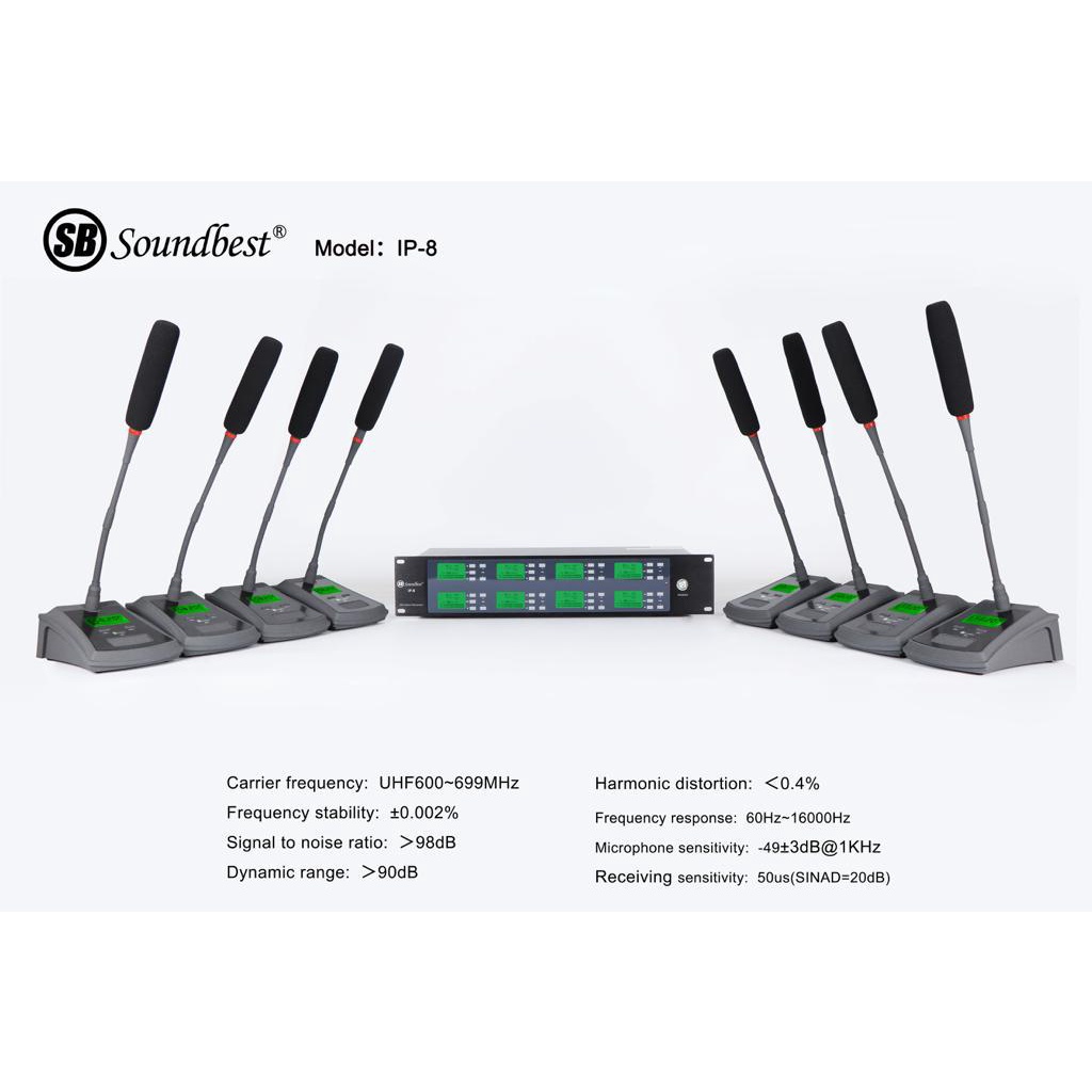 Mic Wireless Conference "SOUNDBEST" IP-8 & IP-4