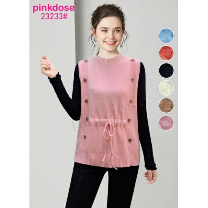 PINKDOSE VEST KANCING SERUT RAJUT IMPORT