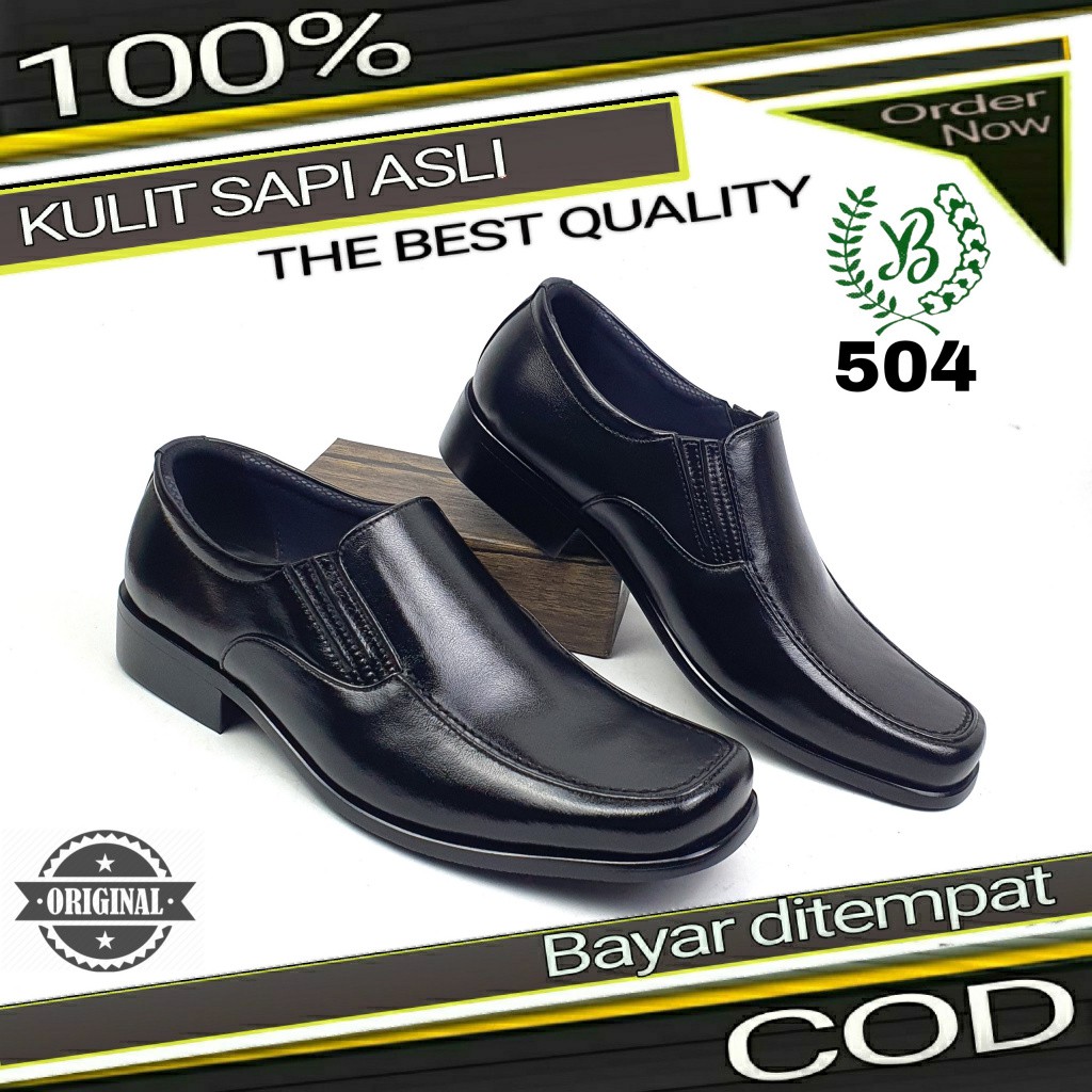 SEPATU Pantofel Pria Kulit Sapi Asli Sepatu Pantopel Formal Pentopel Kerja Kondangan Yal Barneet 504