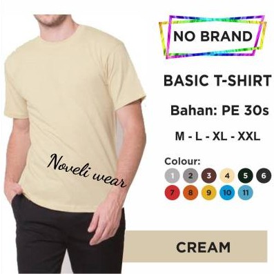 Noveli wear - T Shirt Kaos polos pria lengan pendek | atasan baju kaos seragam polos M L XL XXL