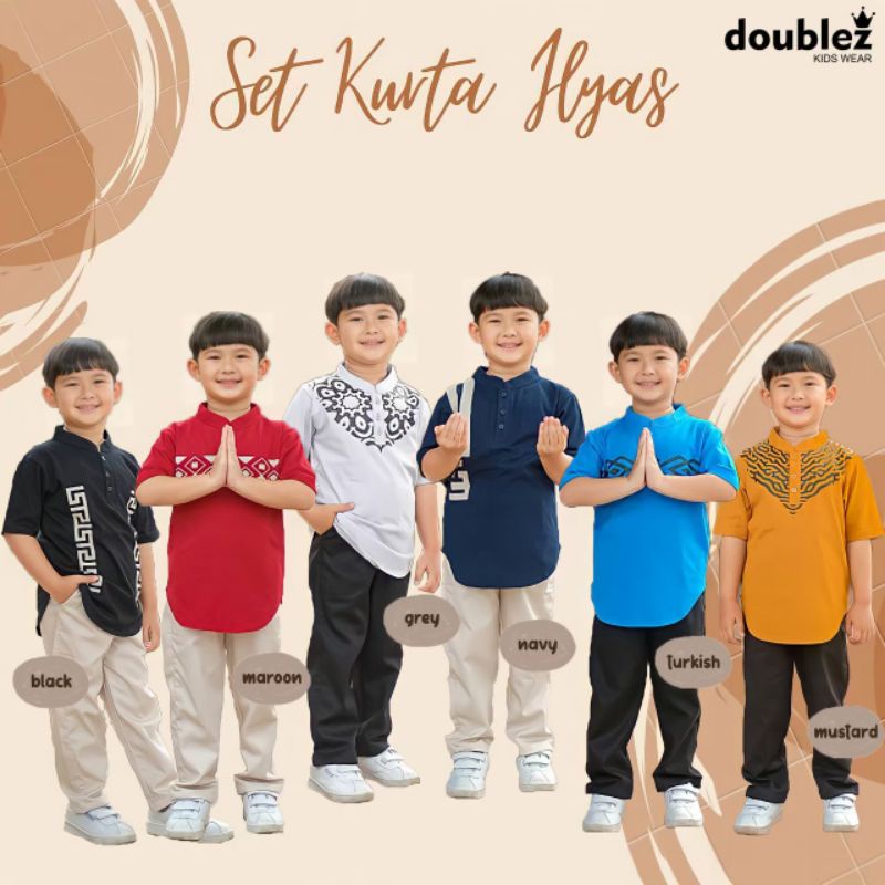 Koko Anak Laki-laki 4-12 Tahun Bahan Kaos Set Kurta Ilyas