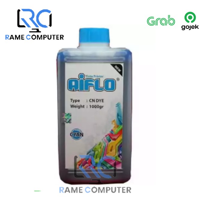 AIFLO TINTA REFILL CANON / EPSON / BROTHER 1L BIRU - CYAN 1 Liter 1000ml