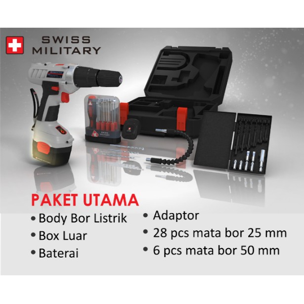 TERLARIS       Promo Swiss Military Cordless Drill - As Seen On TV        stok terbatas
