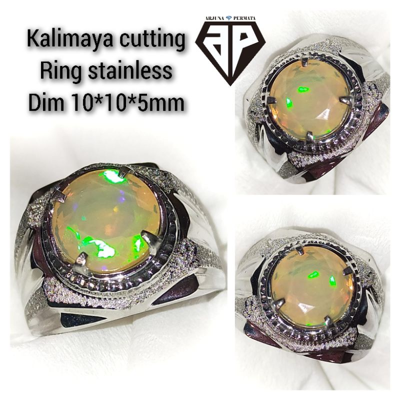 cincin batu permata kalimaya cutting asli natural