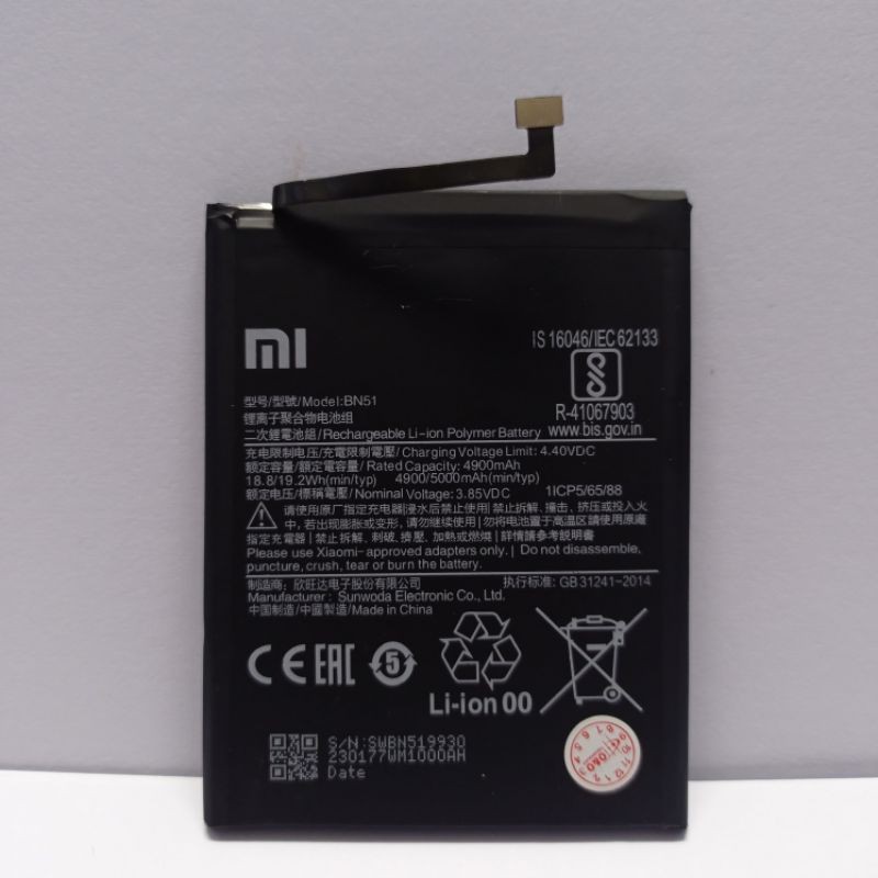 BATERAI BATRE BATTERY XIAOMI REDMI 8 / REDMI 8A BN51 ORIGINAL