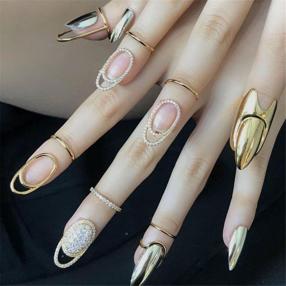 Lily Ujung Jari Cincin Fashion Wanita Tidak Teratur Nail Art Perhiasan