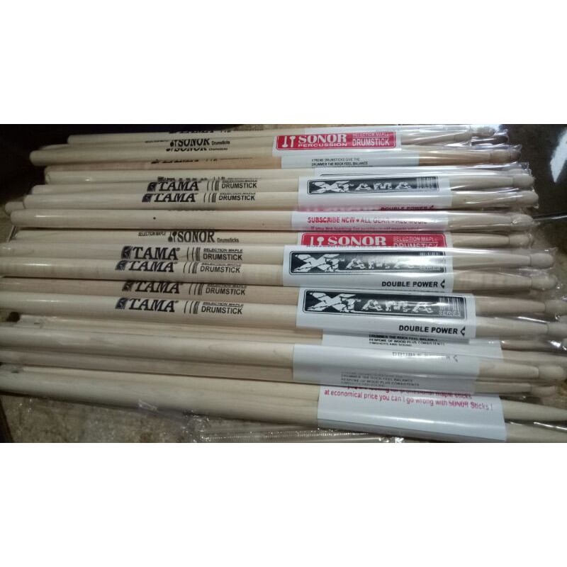 PROMO sepasang Maple stik drum stick 5a dan 5b dan 7a obral harga maple stick mapel mepel